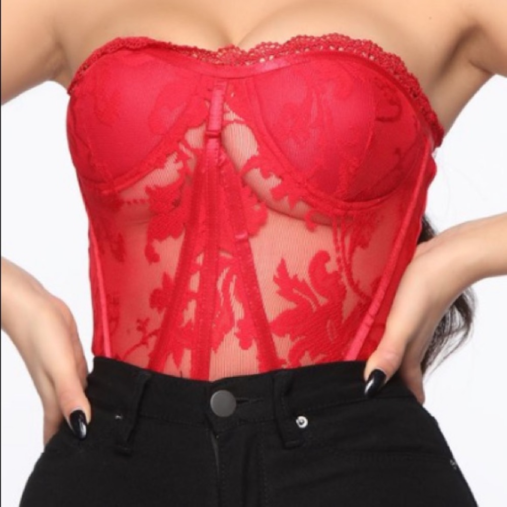 Red Rose Lace Bustier
